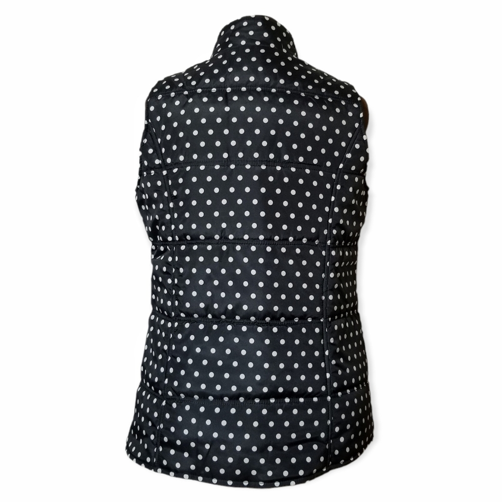 Woman Within Polkadot Black and White Warm Vest Woman Size M - Picture 5 of 8